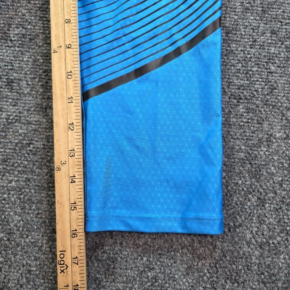 Nike Dri-FIT Running Leggings Women Medium Blue Striped Cropped RN56323